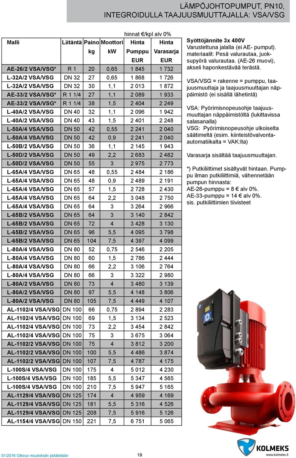 942 L-40A/2 VSA/VSG DN 40 43 1,5 2 401 2 248 L-50A/4 VSA/VSG DN 50 42 0,55 2 241 2 040 L-50A/4 VSA/VSG DN 50 42 0,9 2 241 2 040 L-50B/2 VSA/VSG DN 50 36 1,1 2 145 1 943 L-50D/2 VSA/VSG DN 50 49 2,2 2