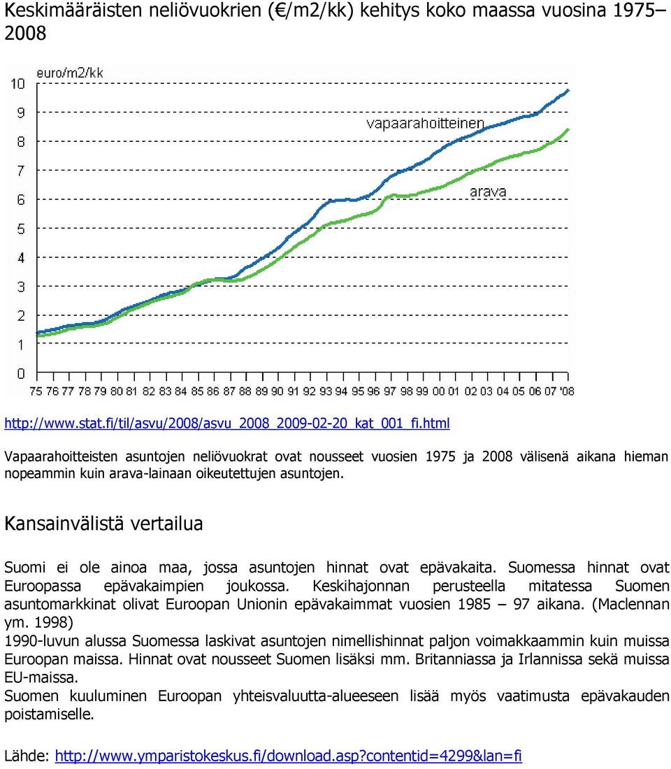 Kansainvälistä vertailua Suomi ei ole ainoa maa, jossa asuntojen hinnat ovat epävakaita. Suomessa hinnat ovat Euroopassa epävakaimpien joukossa.