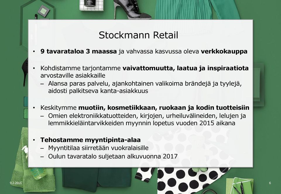 kosmetiikkaan, ruokaan ja kodin tuotteisiin Omien elektroniikkatuotteiden, kirjojen, urheiluvälineiden, lelujen ja lemmikkieläintarvikkeiden