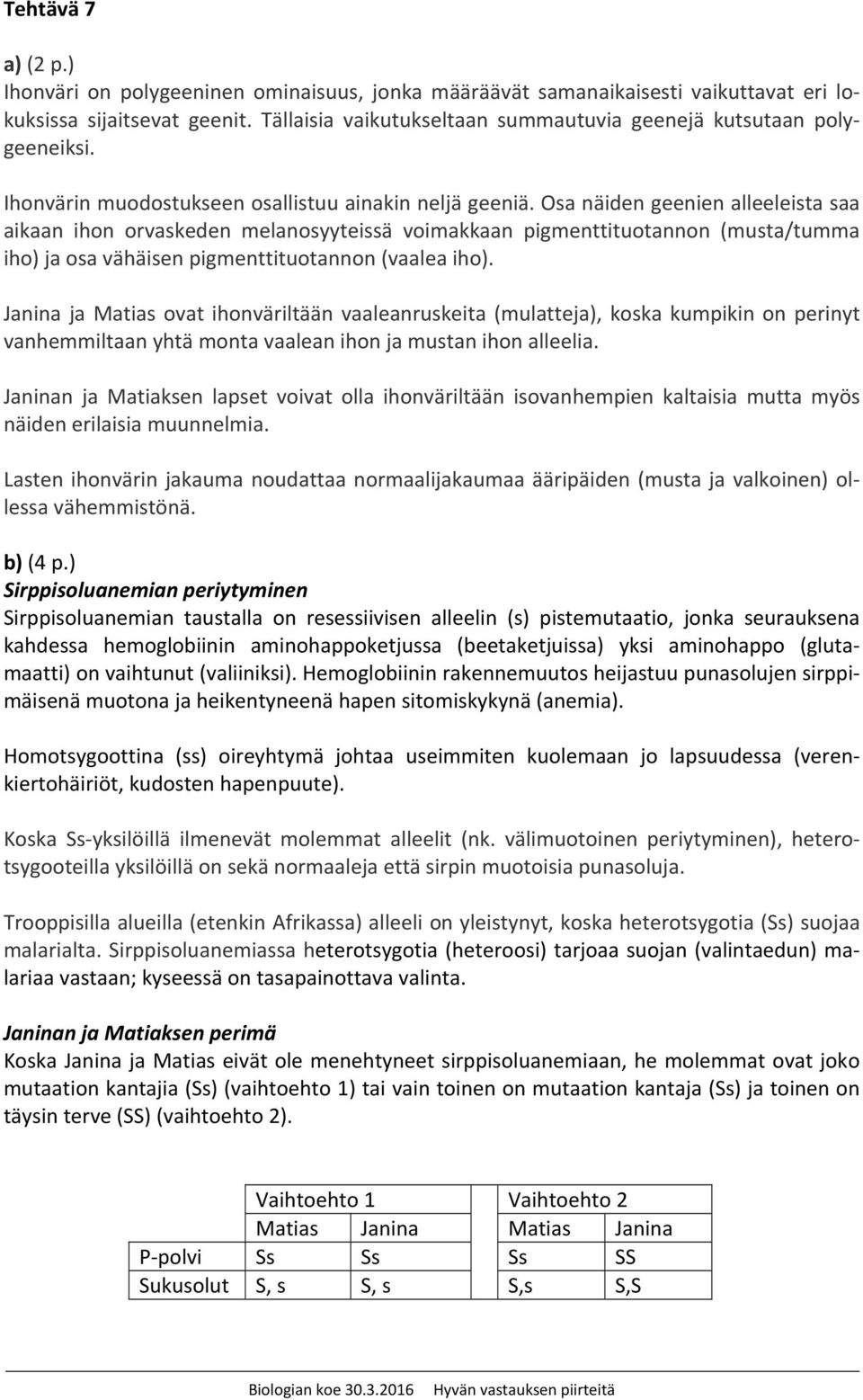 Osa näiden geenien alleeleista saa aikaan ihon orvaskeden melanosyyteissä voimakkaan pigmenttituotannon (musta/tumma iho) ja osa vähäisen pigmenttituotannon (vaalea iho).