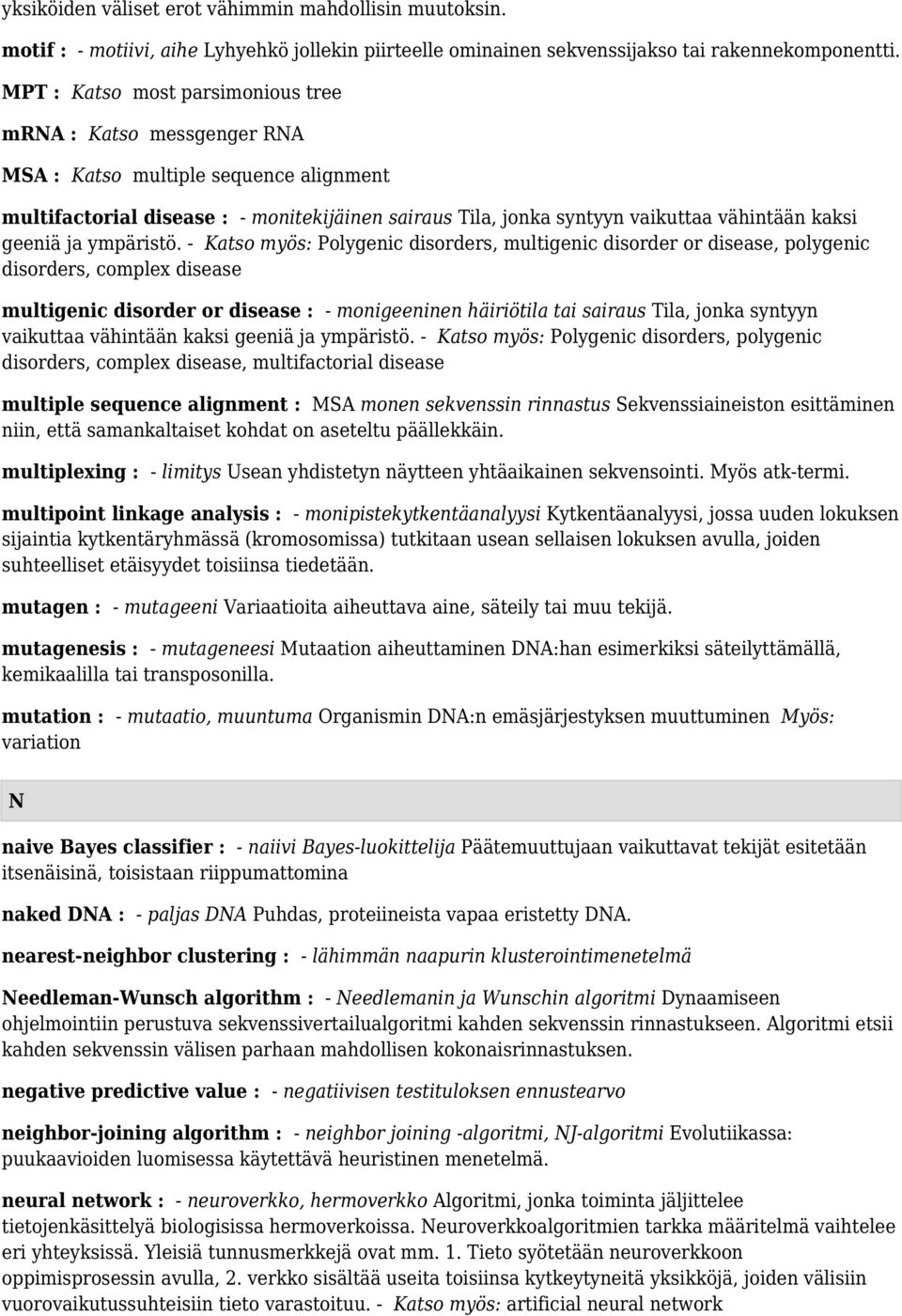 geeniä ja ympäristö.