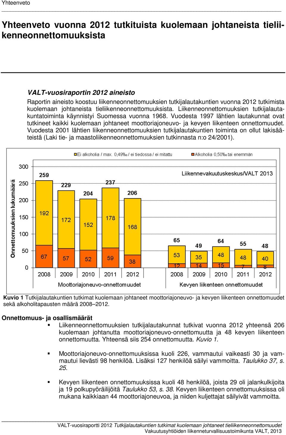 Vuodesta 1997 lähtien lautakunnat ovat tutkineet kaikki kuolemaan johtaneet moottoriajoneuvo- ja kevyen liikenteen onnettomuudet.