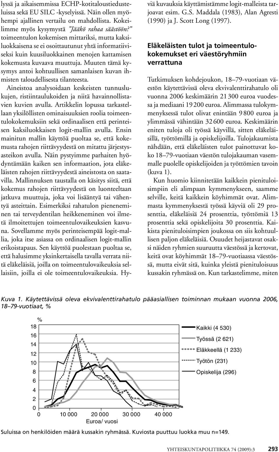 Muuten tämä kysymys antoi kohtuullisen samanlaisen kuvan ihmisten taloudellisesta tilanteesta.