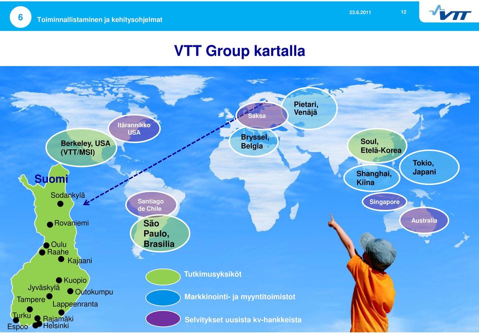 Raahe Kajaani Jyväskylä Kuopio Outokumpu Tampere Lappeenranta Turku Rajamäki Espoo Helsinki Santiago de Chile São