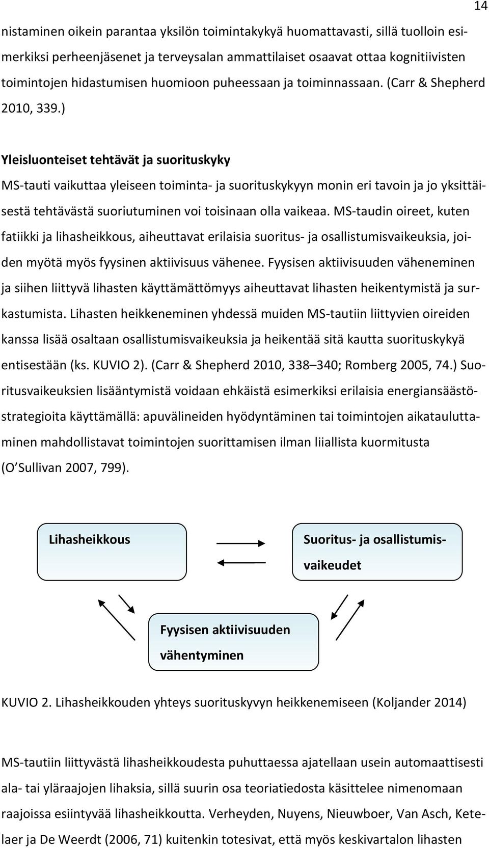 ) Yleisluonteiset tehtävät ja suorituskyky MS-tauti vaikuttaa yleiseen toiminta- ja suorituskykyyn monin eri tavoin ja jo yksittäisestä tehtävästä suoriutuminen voi toisinaan olla vaikeaa.