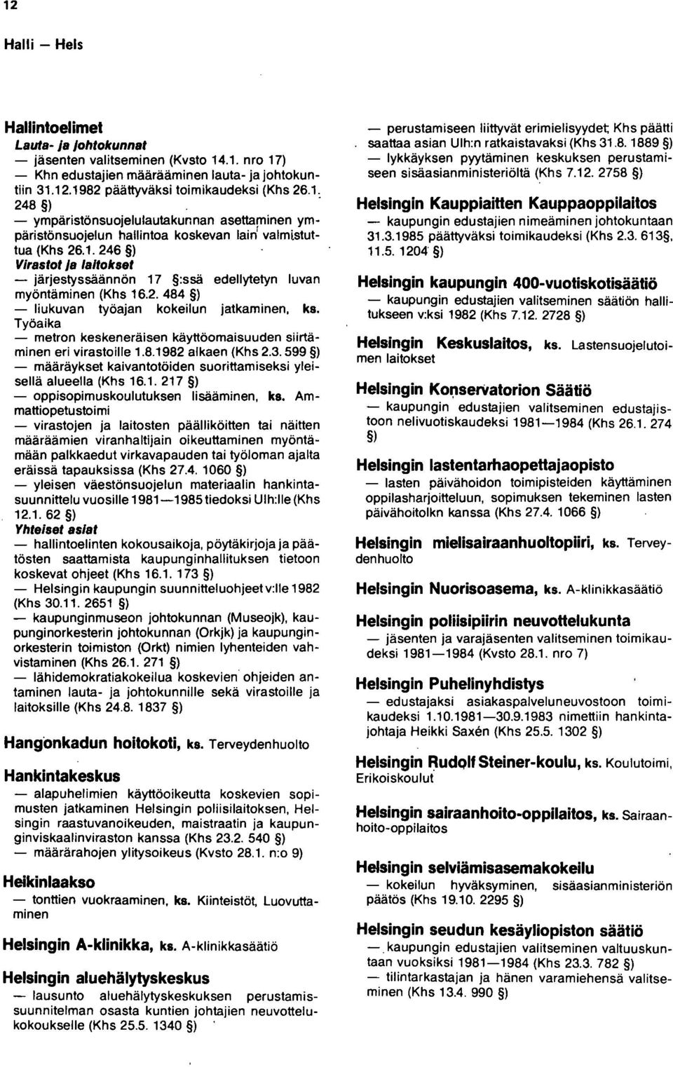 246 Virastot Ja laitokset - järjestyssäännön 17 :ssä edellytetyn luvan myöntäminen (Khs 16.2. 484 - liukuvan työajan kokeilun jatkaminen, ks.