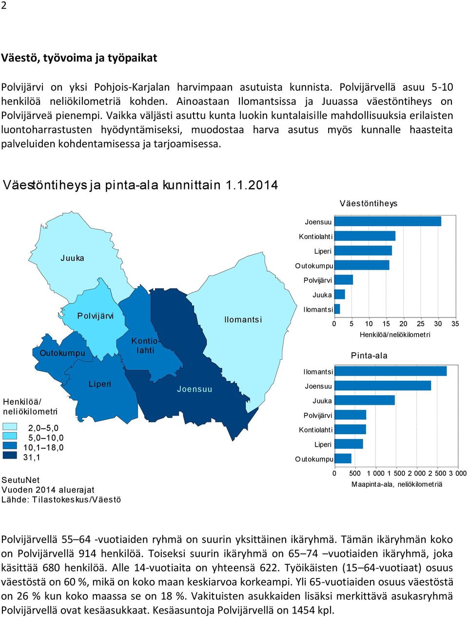 Vaikka väljästi asuttu kunta luokin kuntalaisille mahdollisuuksia erilaisten luontoharrastusten hyödyntämiseksi, muodostaa harva asutus myös kunnalle haasteita palveluiden kohdentamisessa ja