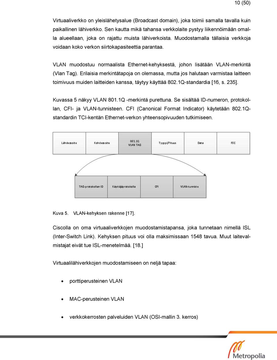 VLAN muodostuu normaalista Ethernet-kehyksestä, johon lisätään VLAN-merkintä (Vlan Tag).