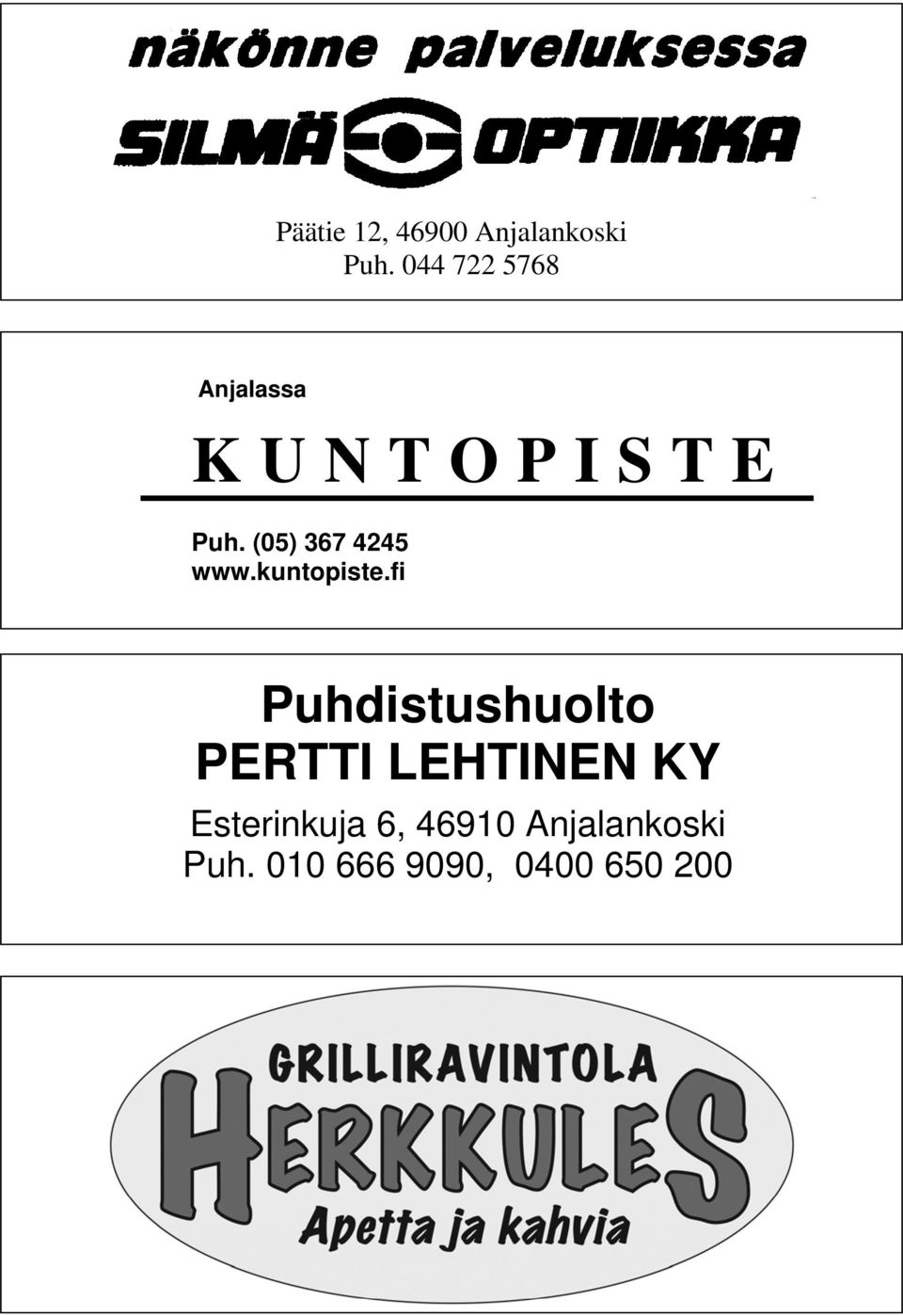 (05) 367 4245 www.kuntopiste.