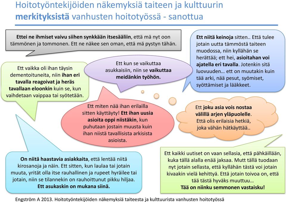 Ett kun se vaikuttaa asukkaisiin, niin se vaikuttaa meidänkin työhön. Ett miten nää ihan erilailla sitten käyttäyty!