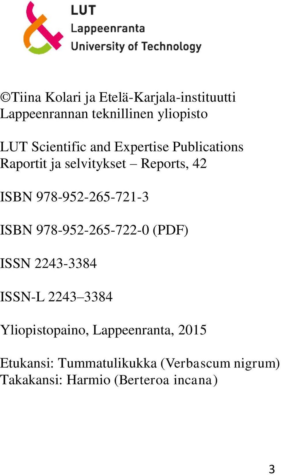 978-952-265-721-3 ISBN 978-952-265-722-0 (PDF) ISSN 2243-3384 ISSN-L 2243 3384