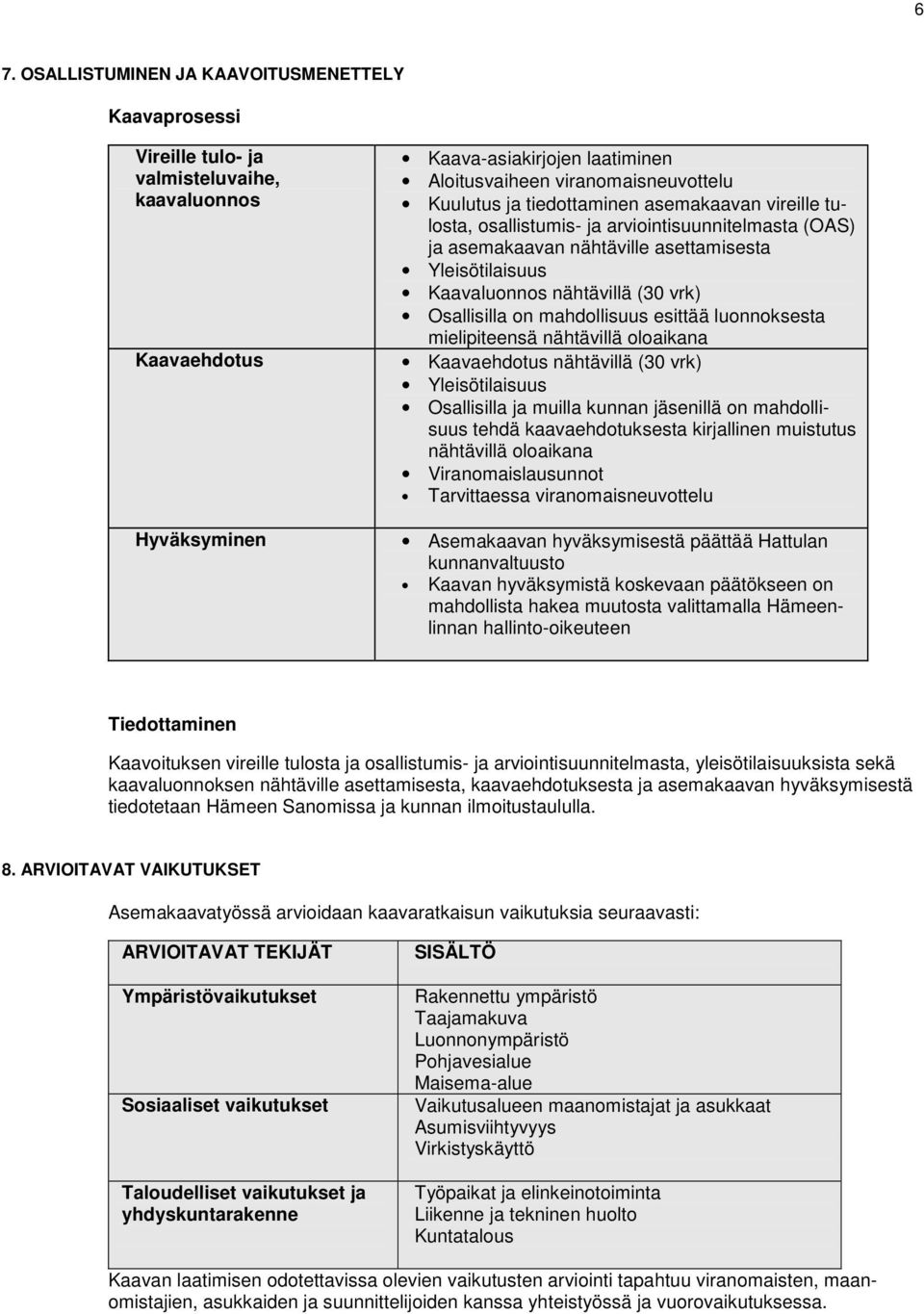 Osallisilla on mahdollisuus esittää luonnoksesta mielipiteensä nähtävillä oloaikana Kaavaehdotus nähtävillä (30 vrk) Yleisötilaisuus Osallisilla ja muilla kunnan jäsenillä on mahdollisuus tehdä