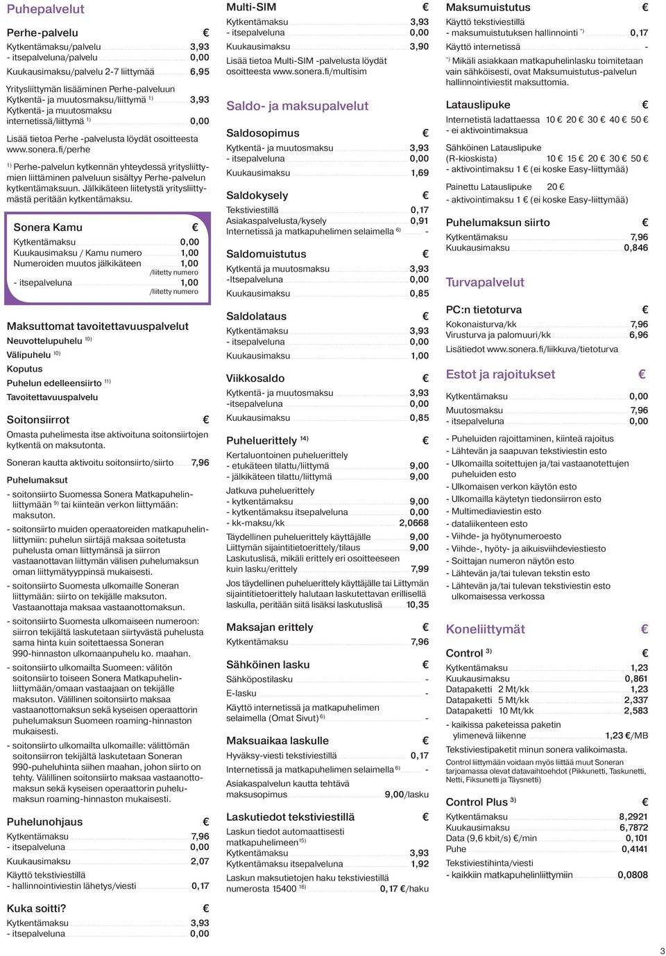 fi/perhe 1) Perhe-palvelun kytkennän yhteydessä yritysliittymien liittäminen palveluun sisältyy Perhe-palvelun kytkentämaksuun. Jälkikäteen liitetystä yritysliittymästä peritään kytkentämaksu.