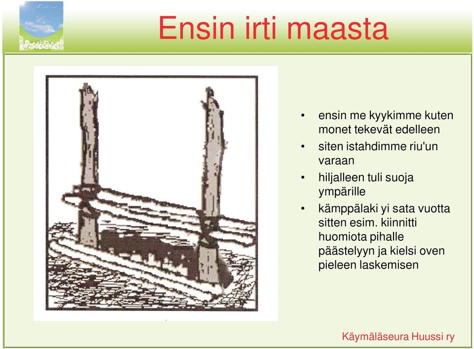 suoja ympärille kämppälaki yi sata vuotta sitten esim.