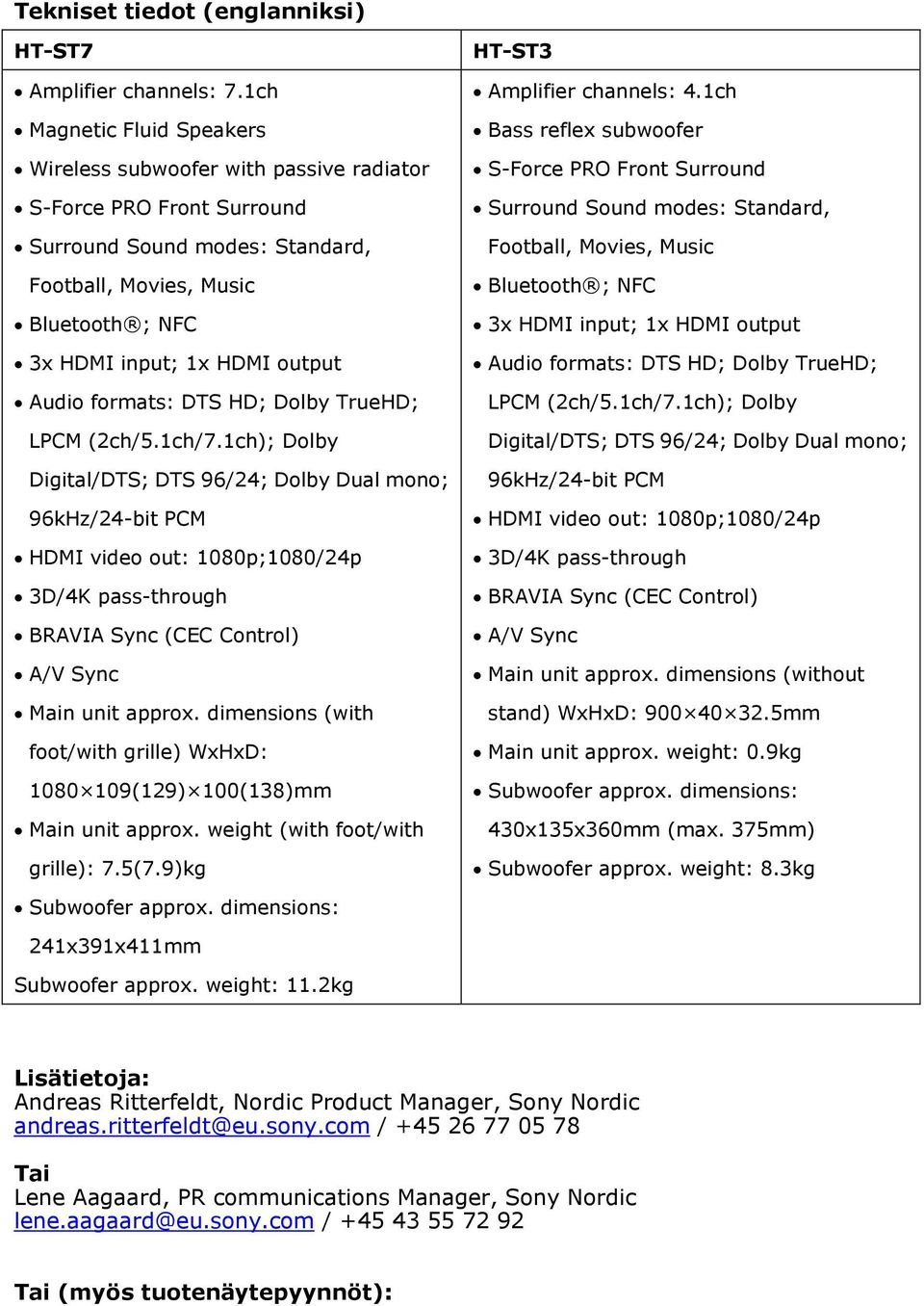 Audio formats: DTS HD; Dolby TrueHD; LPCM (2ch/5.1ch/7.