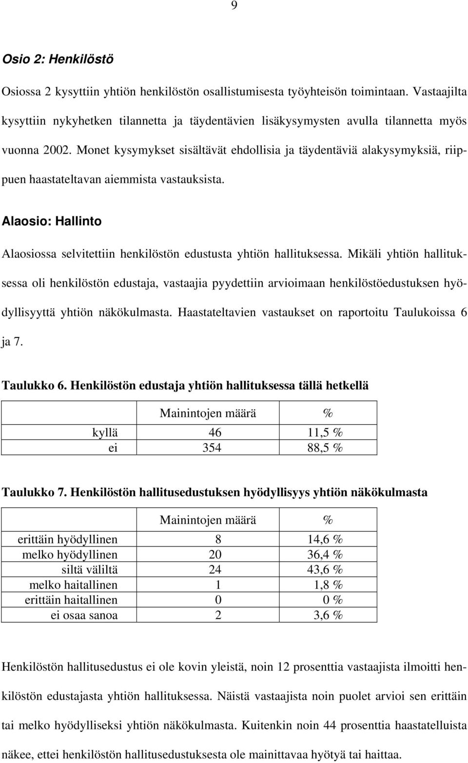 Monet kysymykset sisältävät ehdollisia ja täydentäviä alakysymyksiä, riippuen haastateltavan aiemmista vastauksista.