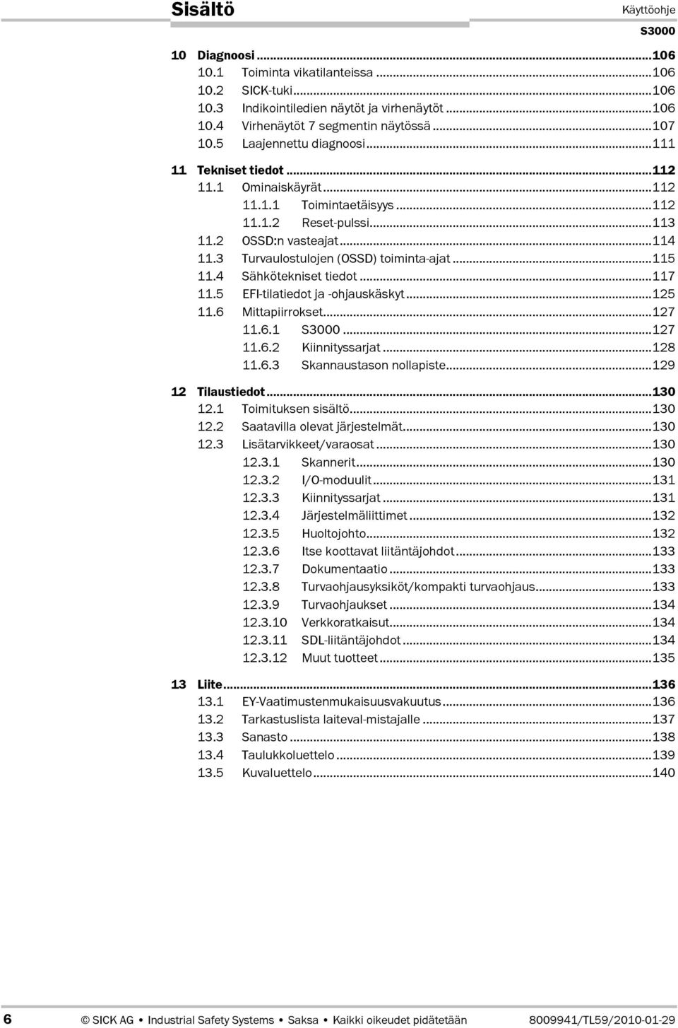 3 Turvaulostulojen (OSSD) toiminta-ajat...115 11.4 Sähkötekniset tiedot...117 11.5 EFI-tilatiedot ja @ohjauskäskyt...125 11.6 Mittapiirrokset...127 11.6.1...127 11.6.2 Kiinnityssarjat...128 11.6.3 Skannaustason nollapiste.