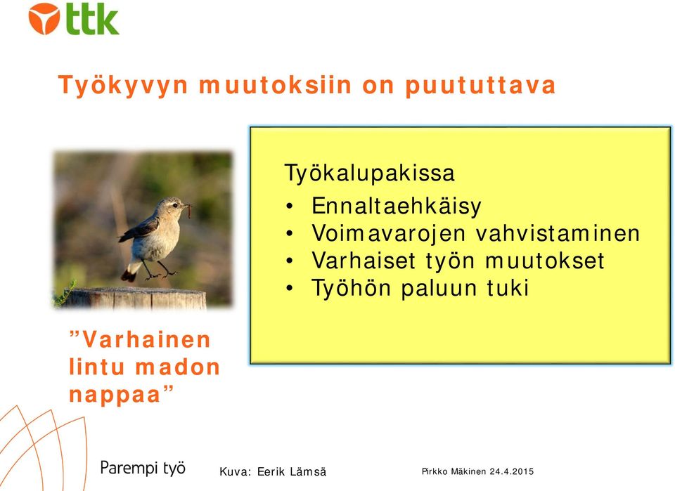 Ennaltaehkäisy Voimavarojen vahvistaminen