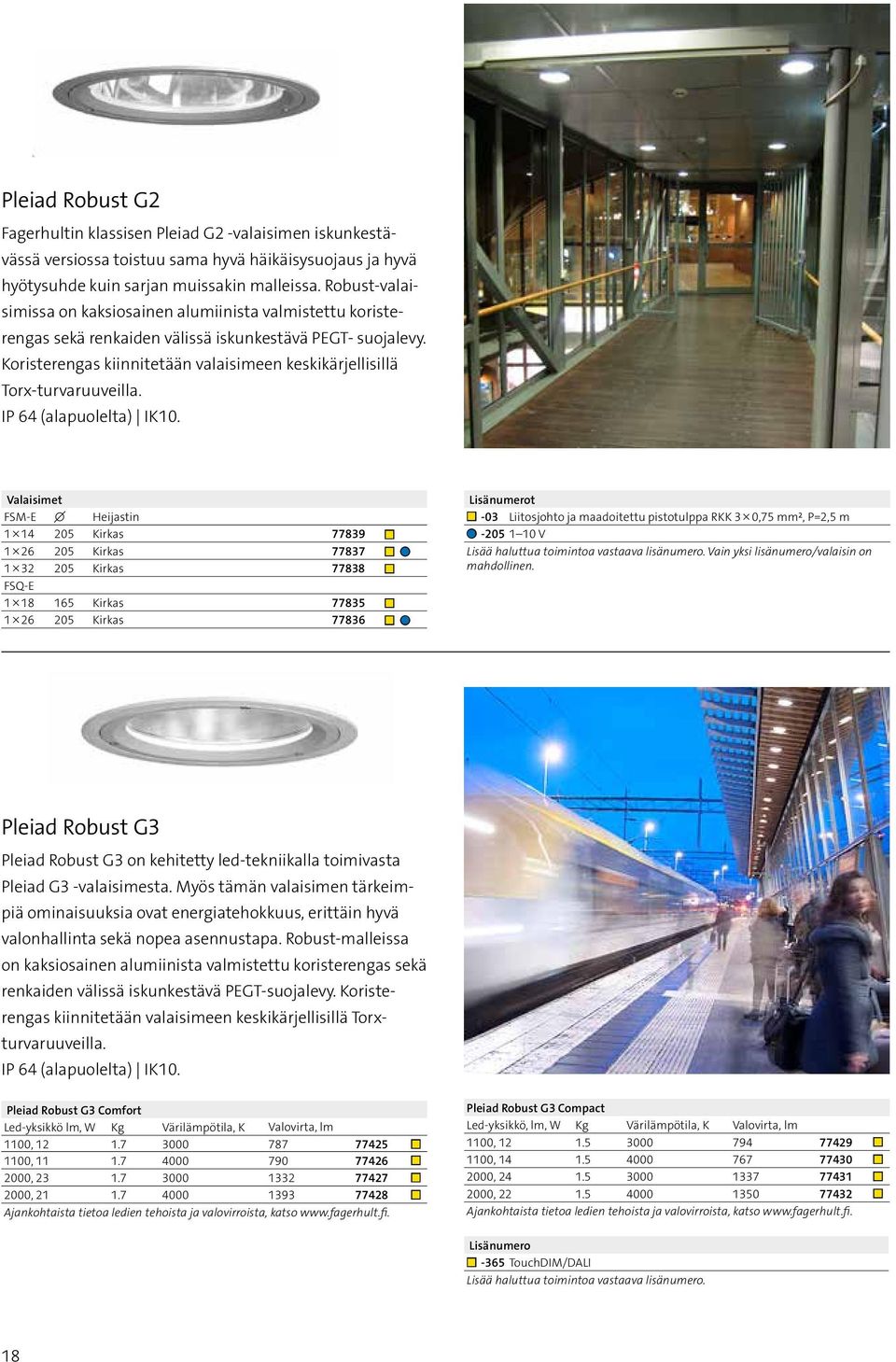 Koristerengas kiinnitetään valaisimeen keskikärjellisillä Torx-turvaruuveilla. IP 64 (alapuolelta) IK10.