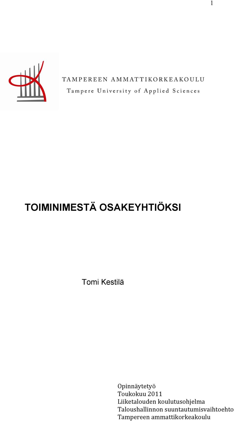 koulutusohjelma Taloushallinnon
