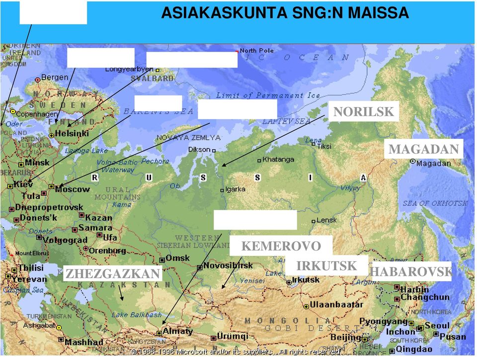 NORILSK MAGADAN ALMATY