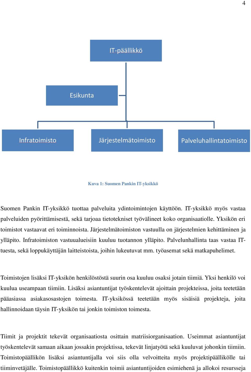 Järjestelmätoimiston vastuulla on järjestelmien kehittäminen ja ylläpito. Infratoimiston vastuualueisiin kuuluu tuotannon ylläpito.