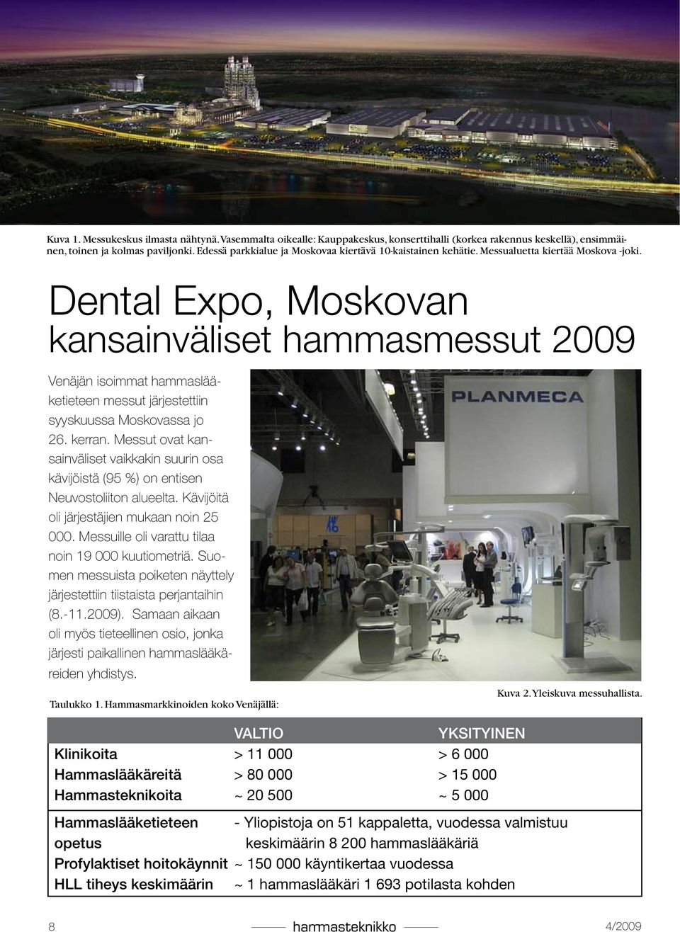 Dental Expo, Moskovan kansainväliset hammasmessut 2009 Venäjän isoimmat hammaslääketieteen messut järjestettiin syyskuussa Moskovassa jo 26. kerran.
