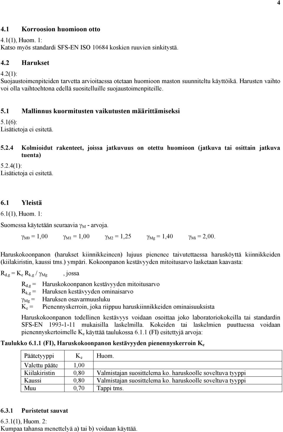 1 Mallinnus kuormitusten vaikutusten määrittämiseksi 5.1(6): Lisätietoja ei esitetä. 5.2.4 Kolmioidut rakenteet, joissa jatkuvuus on otettu huomioon (jatkuva tai osittain jatkuva tuenta) 5.2.4(1): Lisätietoja ei esitetä.