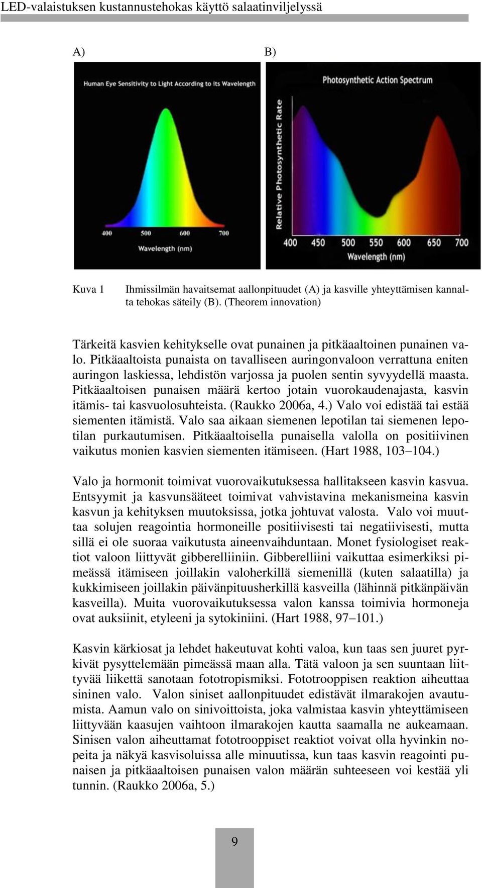 Pitkäaaltoista punaista on tavalliseen auringonvaloon verrattuna eniten auringon laskiessa, lehdistön varjossa ja puolen sentin syvyydellä maasta.