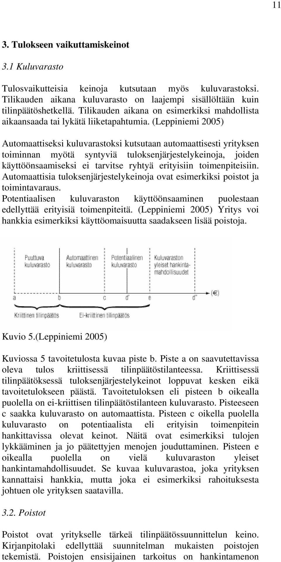 (Leppiniemi 2005) Automaattiseksi kuluvarastoksi kutsutaan automaattisesti yrityksen toiminnan myötä syntyviä tuloksenjärjestelykeinoja, joiden käyttöönsaamiseksi ei tarvitse ryhtyä erityisiin