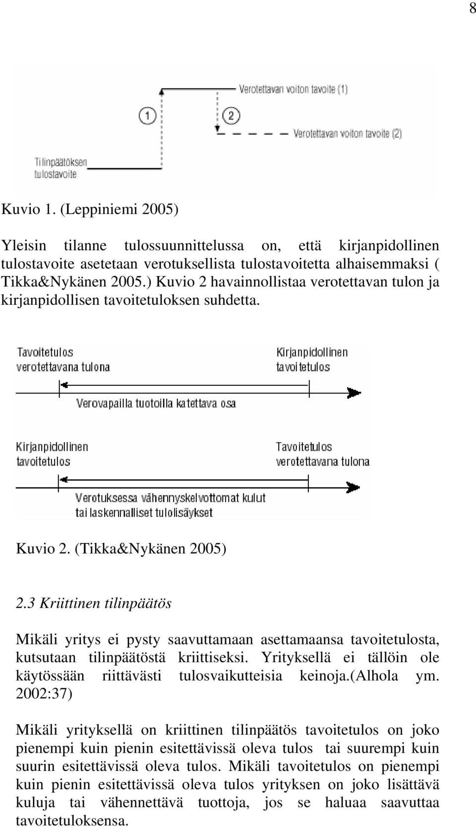 3 Kriittinen tilinpäätös Mikäli yritys ei pysty saavuttamaan asettamaansa tavoitetulosta, kutsutaan tilinpäätöstä kriittiseksi.