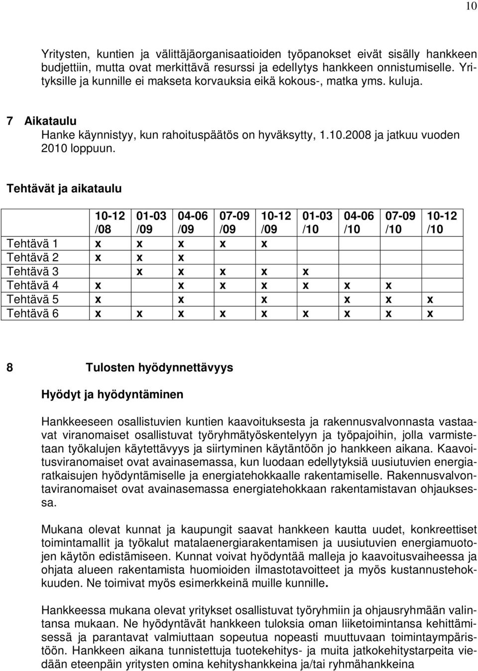 Tehtävät ja aikataulu 10-12 /08 01-03 /09 04-06 /09 07-09 /09 10-12 /09 01-03 /10 04-06 /10 07-09 /10 10-12 /10 Tehtävä 1 x x x x x Tehtävä 2 x x x Tehtävä 3 x x x x x Tehtävä 4 x x x x x x x Tehtävä