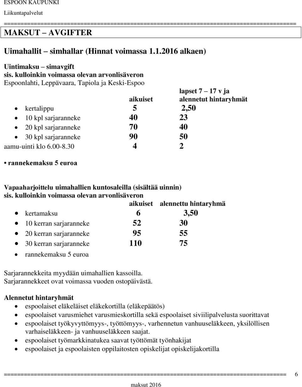 klo 6.00-8.