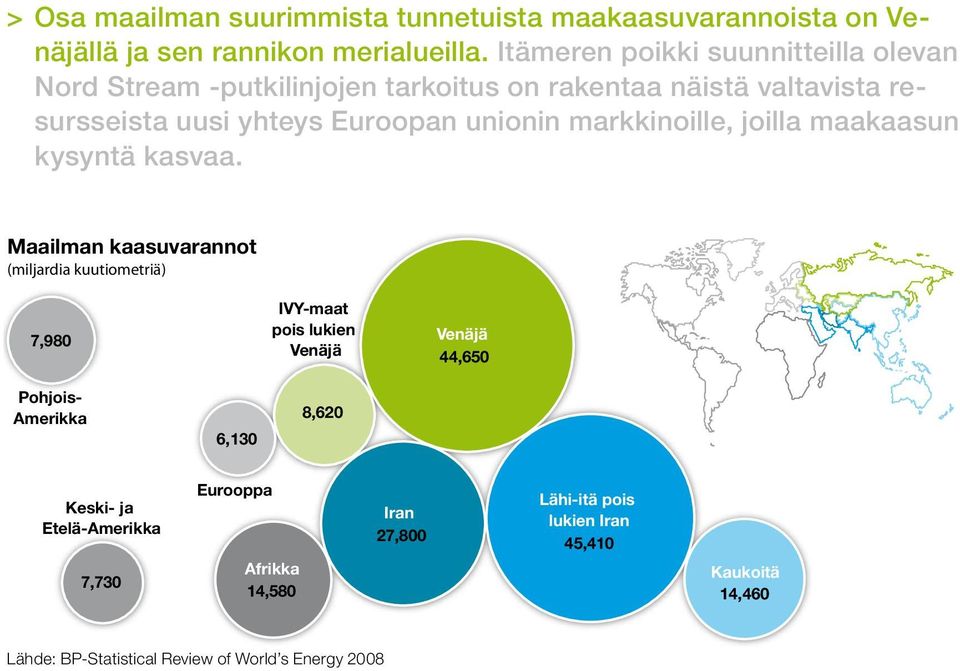 markkinoille, joilla maakaasun kysyntä kasvaa.