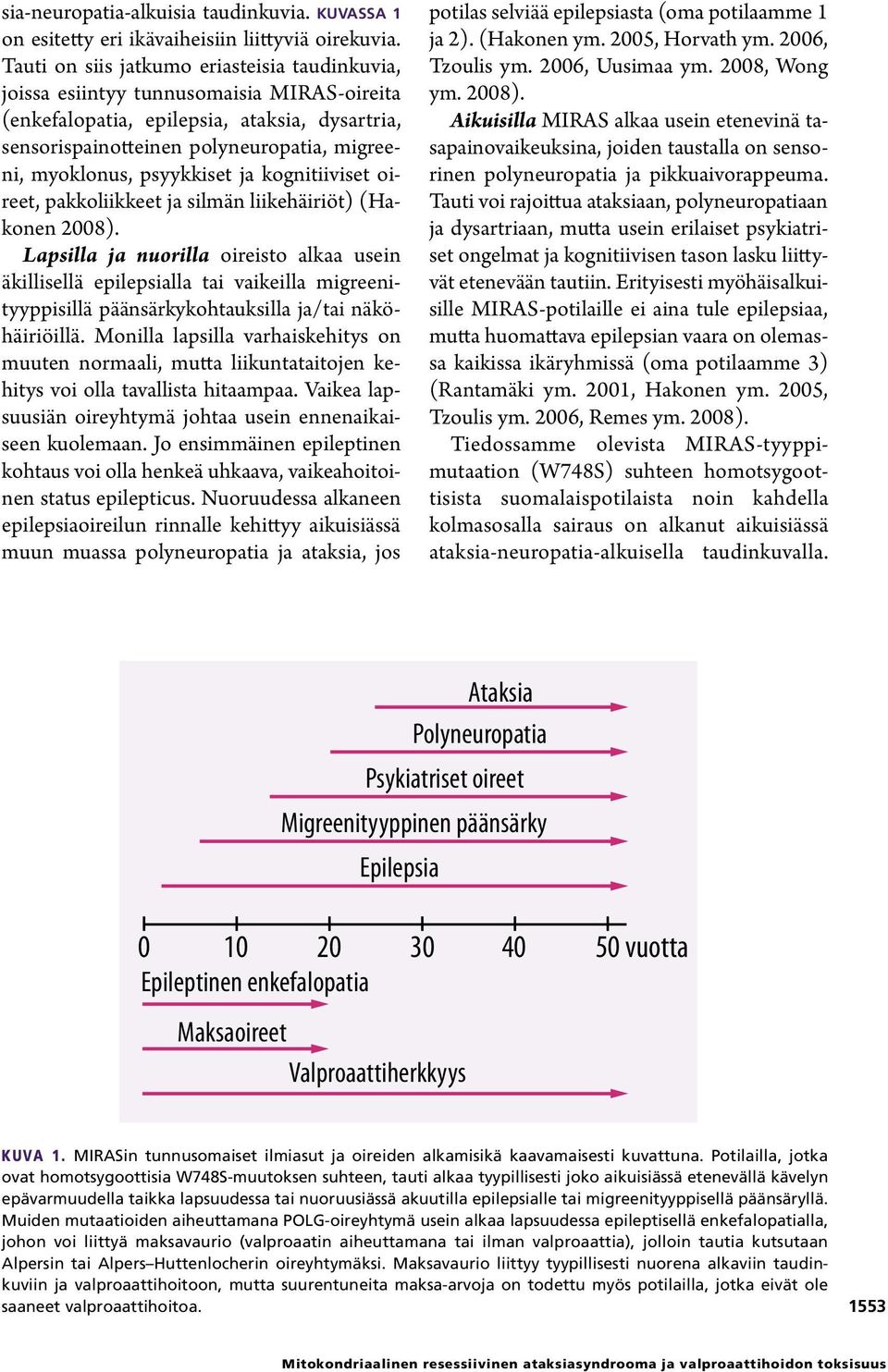 psyykkiset ja kognitiiviset oireet, pakkoliikkeet ja silmän liikehäiriöt) (Hakonen 2008).