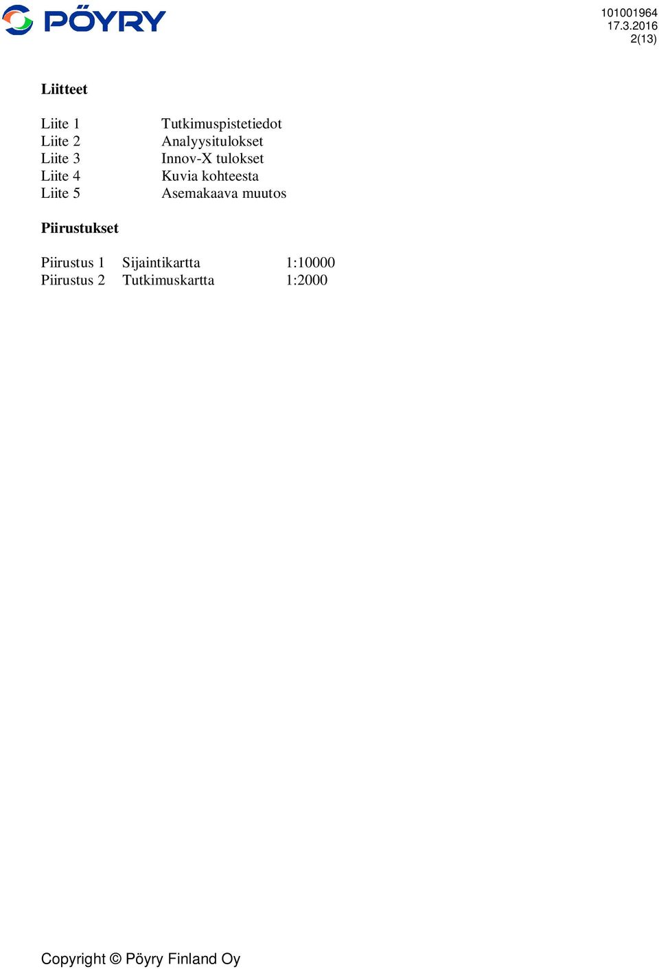 Tutkimuspistetiedot Analyysitulokset Innov-X tulokset Kuvia