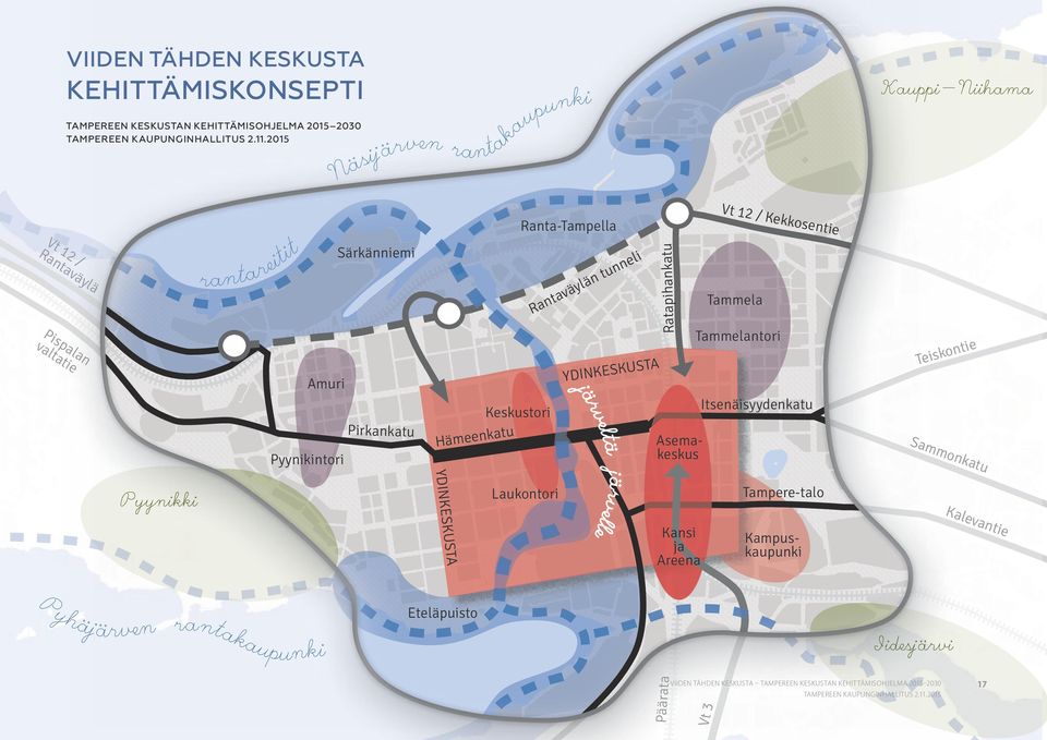 Pirkankatu Hämeenkatu Keskustori YDINKESKUSTA Ratapihankatu Asemakeskus Tammelantori Itsenäisyydenkatu