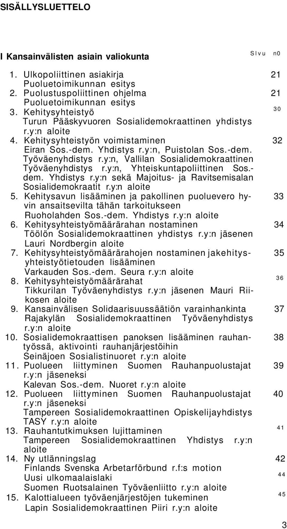 y:n, Vallilan Sosialidemokraattinen Työväenyhdistys r.y:n, Yhteiskuntapoliittinen Sos.- dem. Yhdistys r.y:n sekä Majoitus- ja Ravitsemisalan Sosialidemokraatit r.y:n 5.