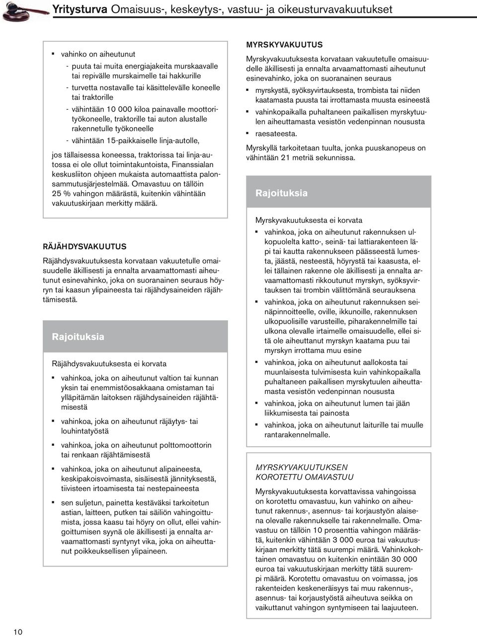 linja-autolle, jos tällaisessa koneessa, traktorissa tai linja-autossa ei ole ollut toimintakuntoista, Finanssialan keskusliiton ohjeen mukaista automaattista palonsammutusjärjestelmää.