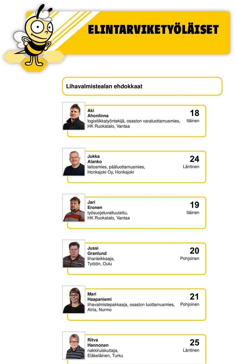 Honkajoki Jari Eronen työsuojeluvaltuutettu, Jussi Granlund Työtön, Oulu Mari