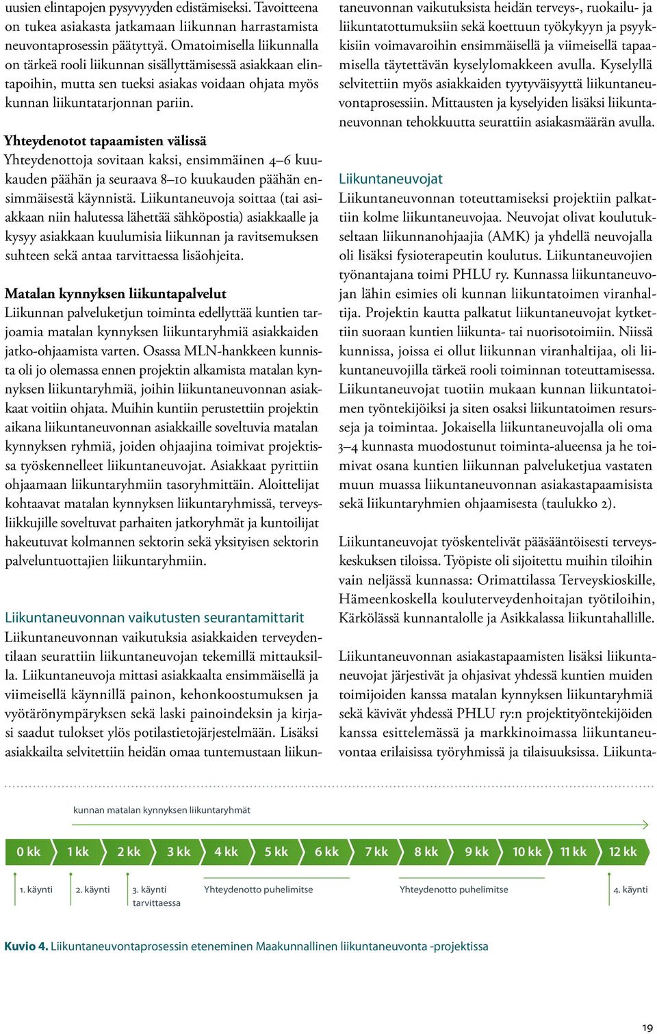 Yhteydenotot tapaamisten välissä Yhteydenottoja sovitaan kaksi, ensimmäinen 4 6 kuukauden päähän ja seuraava 8 10 kuukauden päähän ensimmäisestä käynnistä.