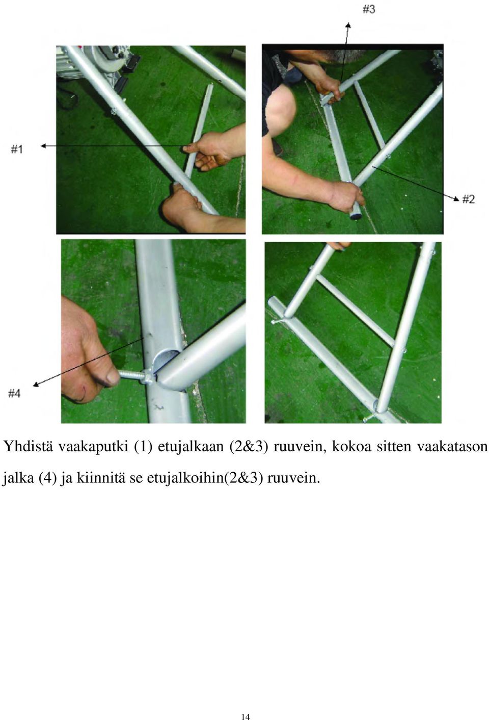 sitten vaakatason jalka (4) ja