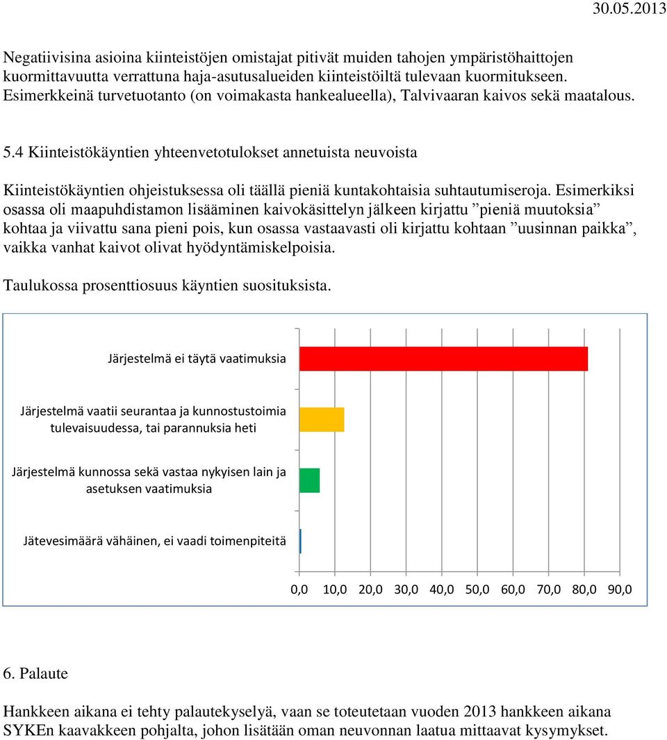 4 Kiinteistökäyntien yhteenvetotulokset annetuista neuvoista Kiinteistökäyntien ohjeistuksessa oli täällä pieniä kuntakohtaisia suhtautumiseroja.