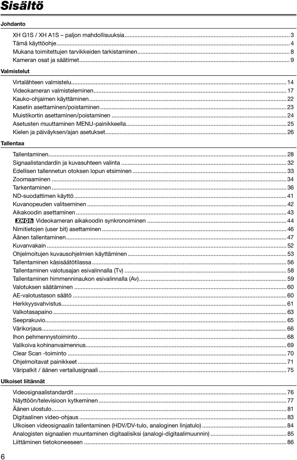 .. 24 Asetusten muuttaminen MENU-painikkeella... 25 Kielen ja päiväyksen/ajan asetukset... 26 Tallentaa Tallentaminen... 28 Signaalistandardin ja kuvasuhteen valinta.