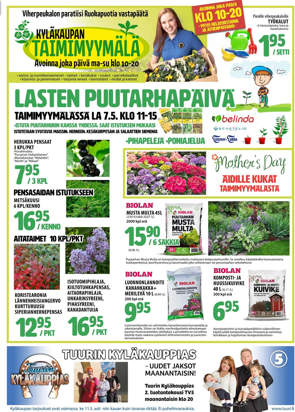 Puutarhapäivä Taimimyymälässä la 7.5.