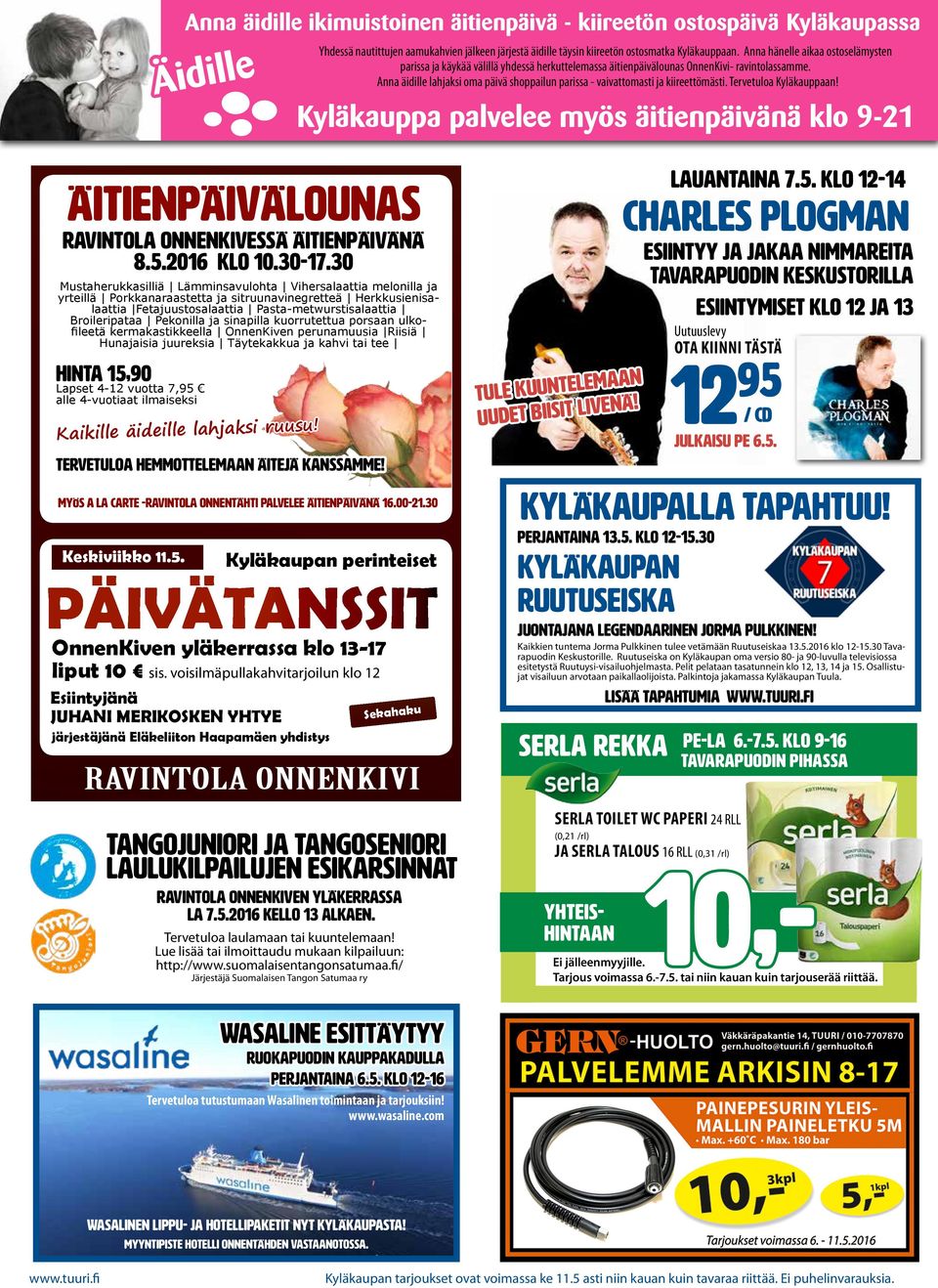 Anna äidille lahjaksi oma päivä shoppailun parissa - vaivattomasti ja kiireettömästi. Tervetuloa Kyläkauppaan!