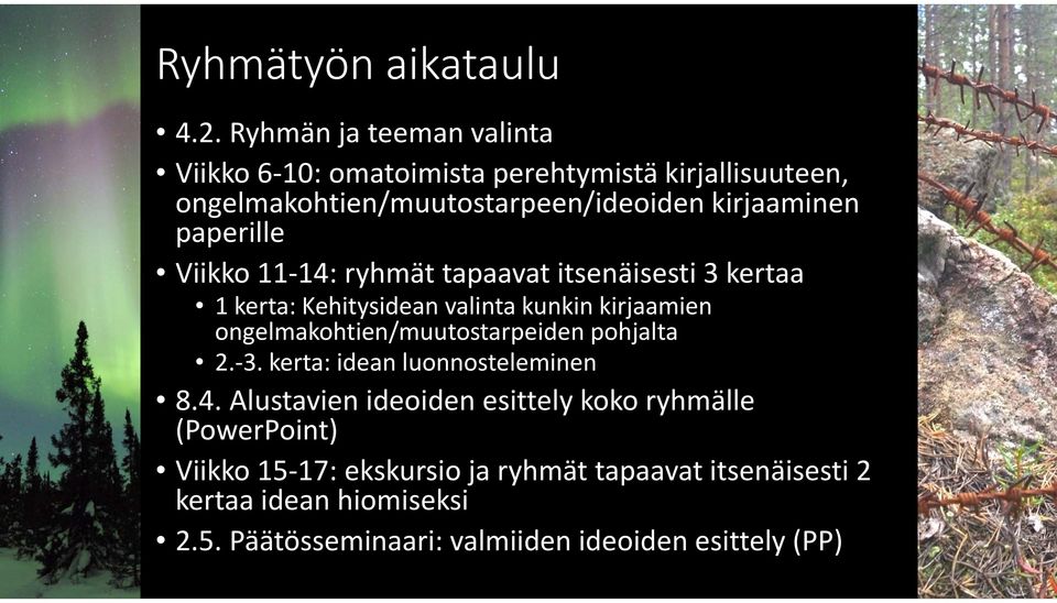 paperille Viikko 11 14: ryhmät tapaavat itsenäisesti 3 kertaa 1 kerta: Kehitysidean valinta kunkin kirjaamien