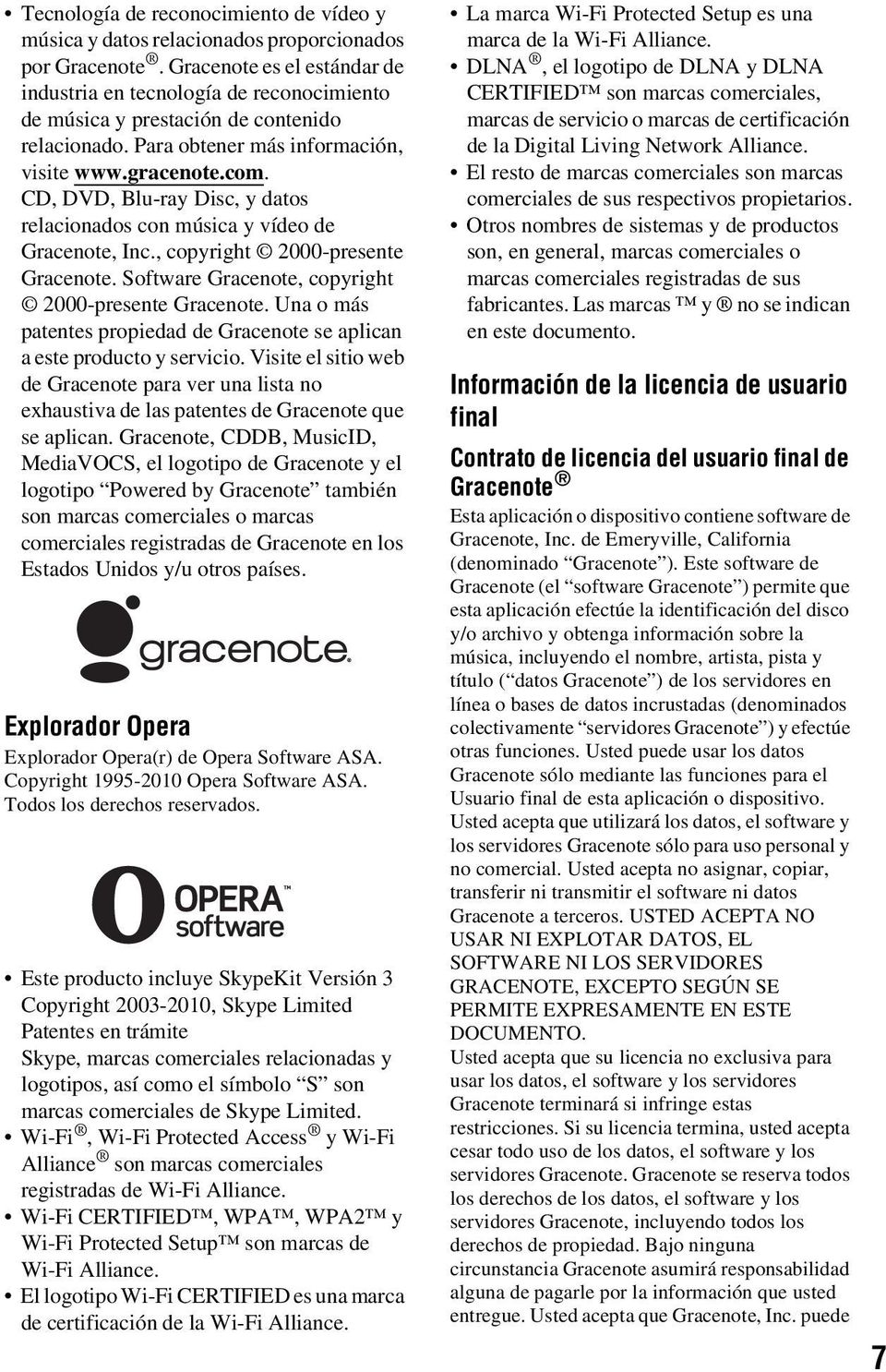 CD, DVD, Blu-ray Disc, y datos relacionados con música y vídeo de Gracenote, Inc., copyright 2000-presente Gracenote. Software Gracenote, copyright 2000-presente Gracenote.