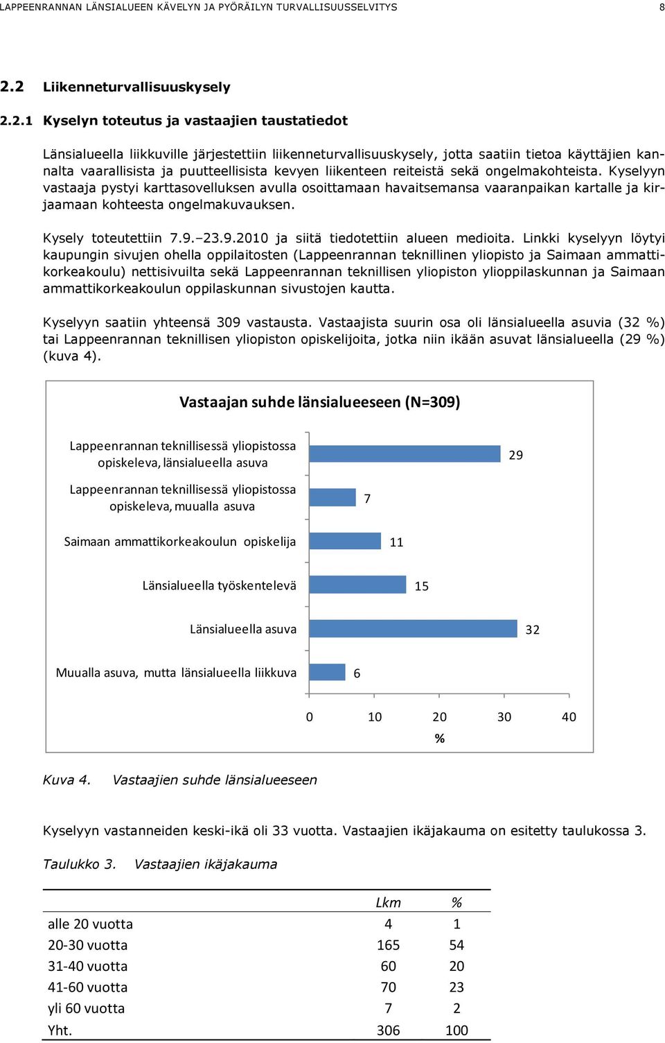 vaarallisista ja puutteellisista kevyen liikenteen reiteistä sekä ongelmakohteista.