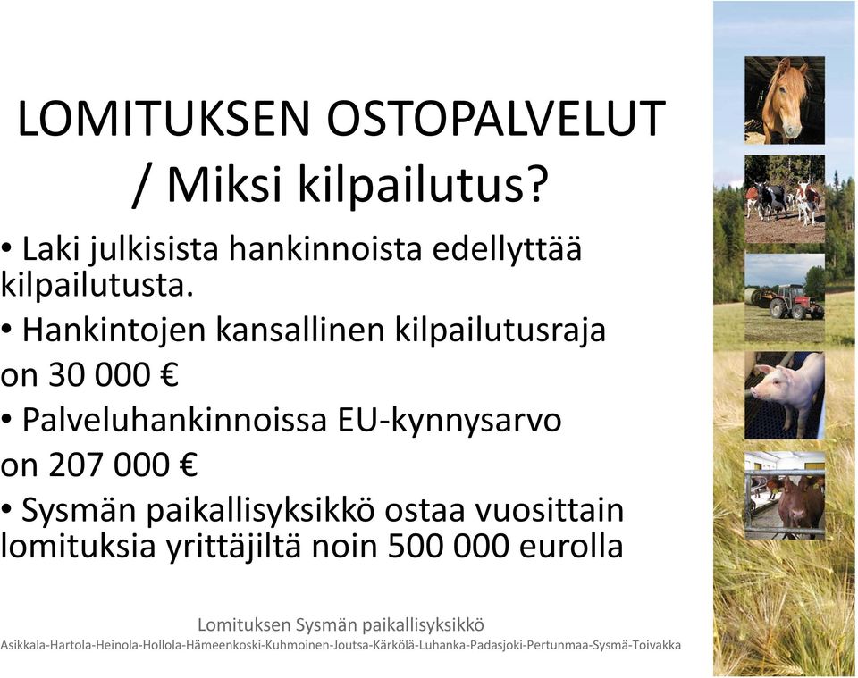 Hankintojen kansallinen kilpailutusraja on 30 000 Palveluhankinnoissa